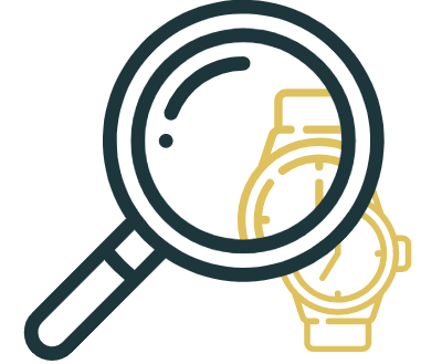 icon-vordergrund-große-lupe-dahinter-armbanduhr