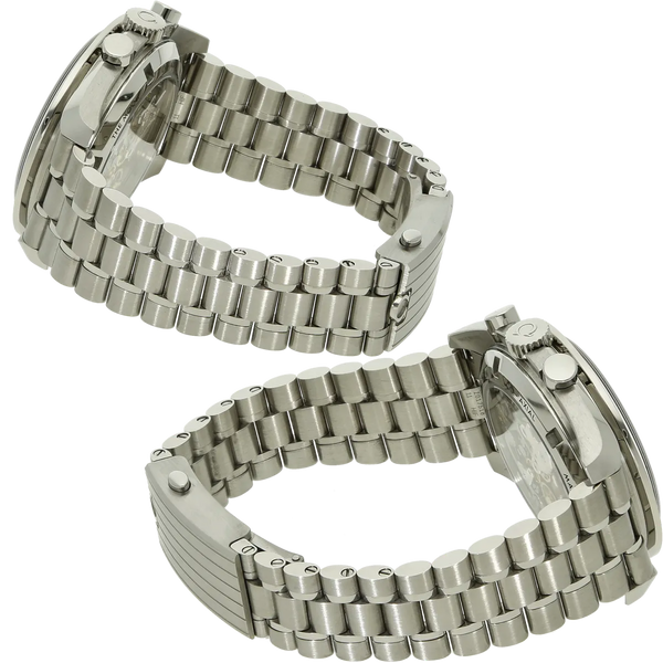 Omega Moonwatch Panda Co Axial Armband links rechts 