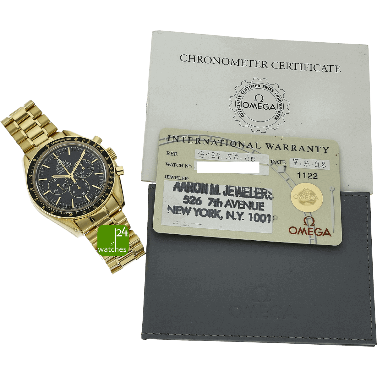 OMEGA Speedmaster Moonwatch gebraucht in GOLD Limitiert 250 Stück mit Garantiepapieren