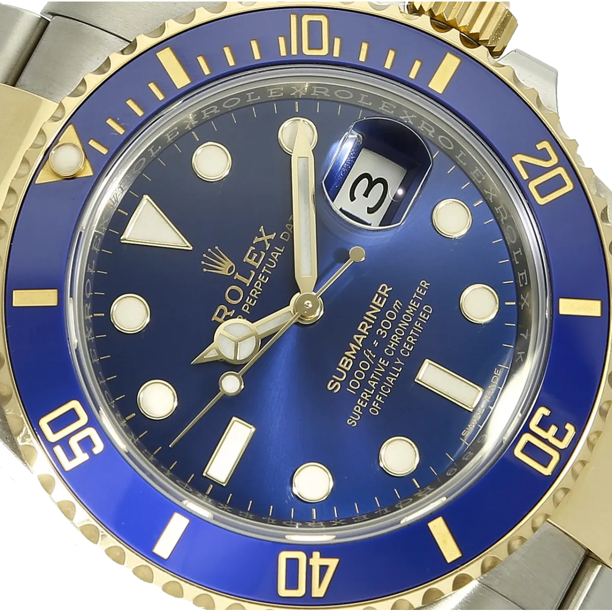 Rolex Submariner St Go blau 116613LB Zifferblatt 