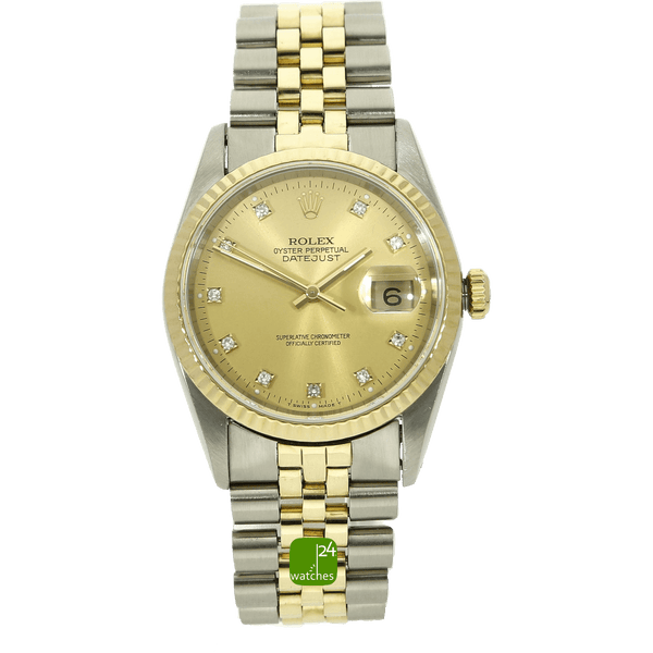 Rolex DateJust 36 acier or 16233 de 1991 watches24