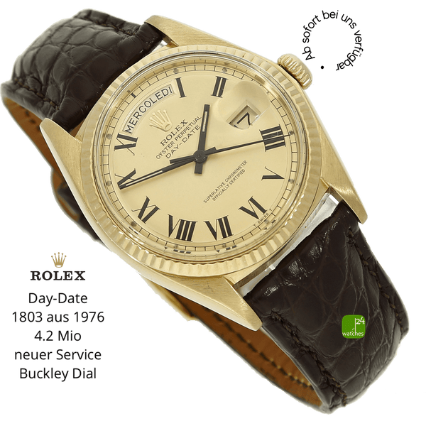 gebrauchte Rolex Day Date Buckley 1803 halb liegend