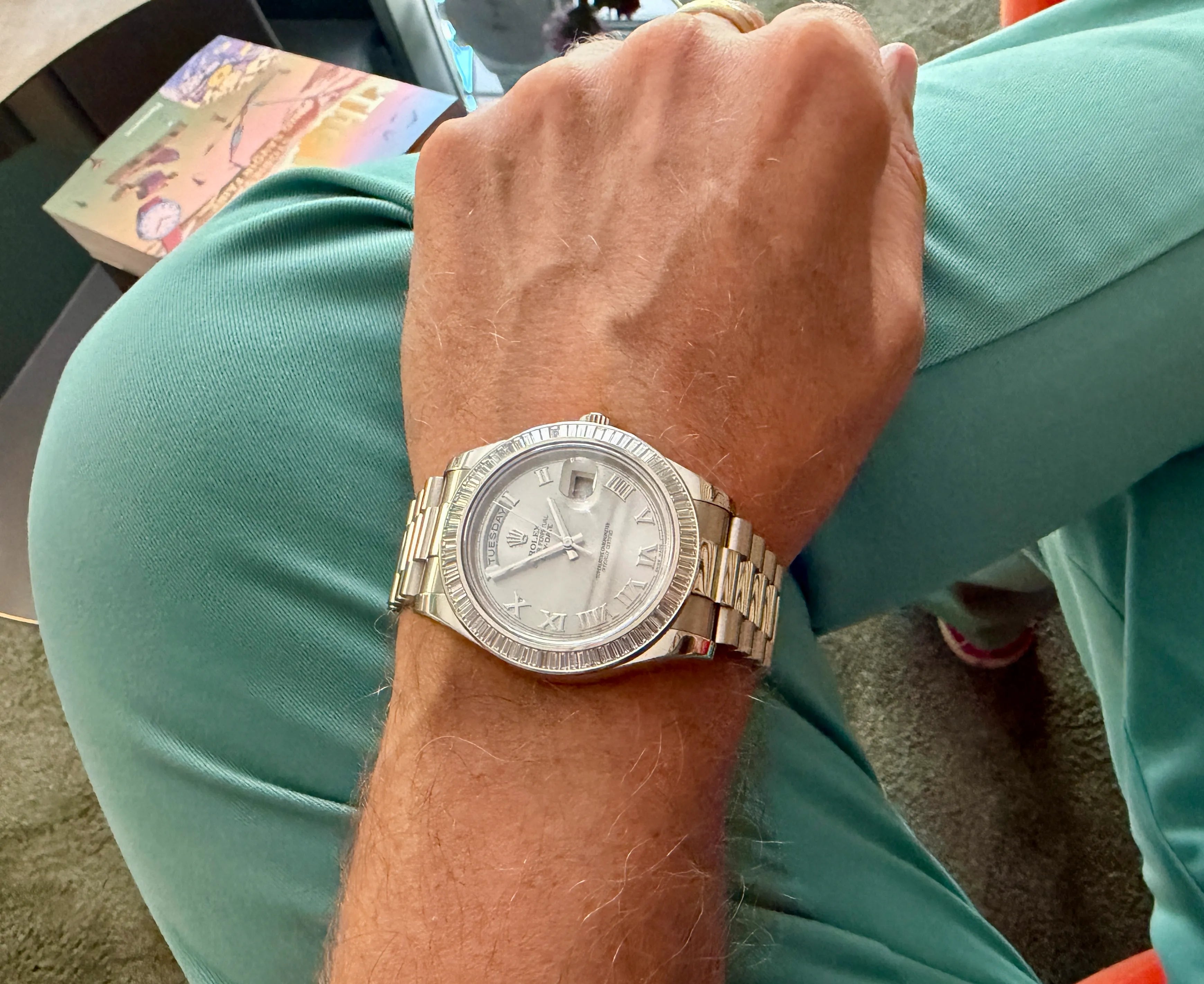 Rolex Day Date 2 orig. Baguette Dia am Arm 
