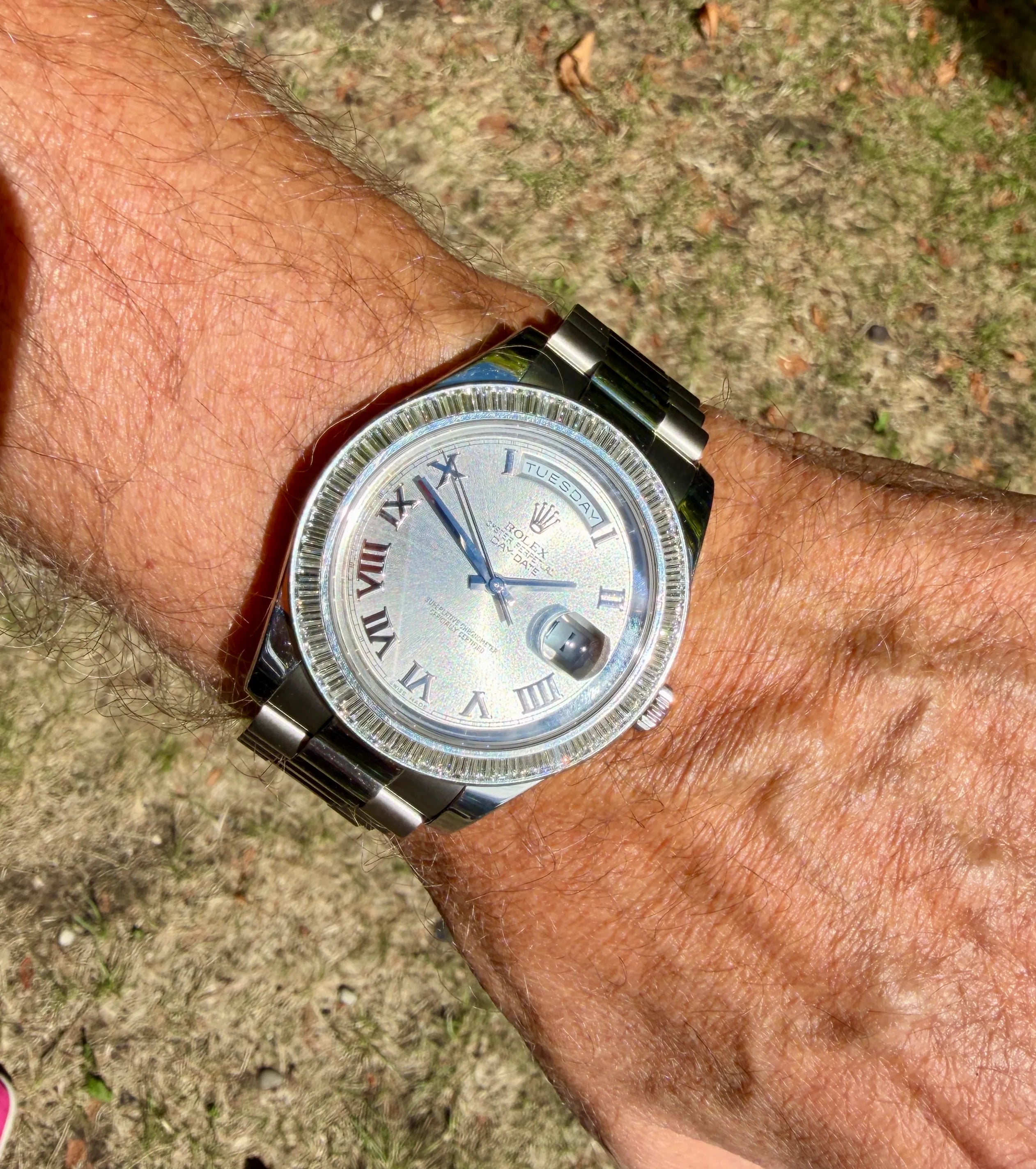 Rolex Day Date 2 orig. Baguette Dia am Arm 3