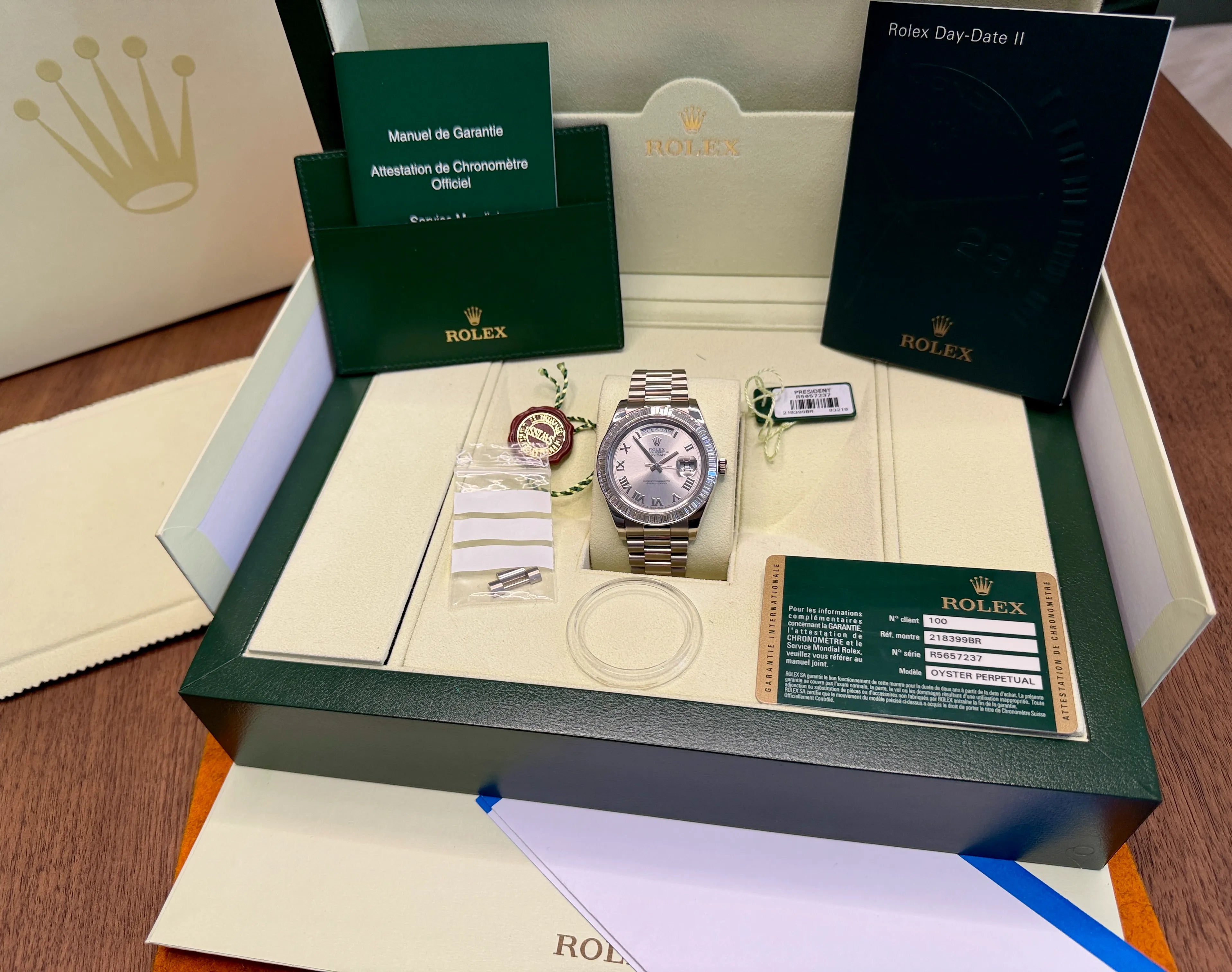 Rolex Day Date 2 orig. Baguette Dia in der Box 