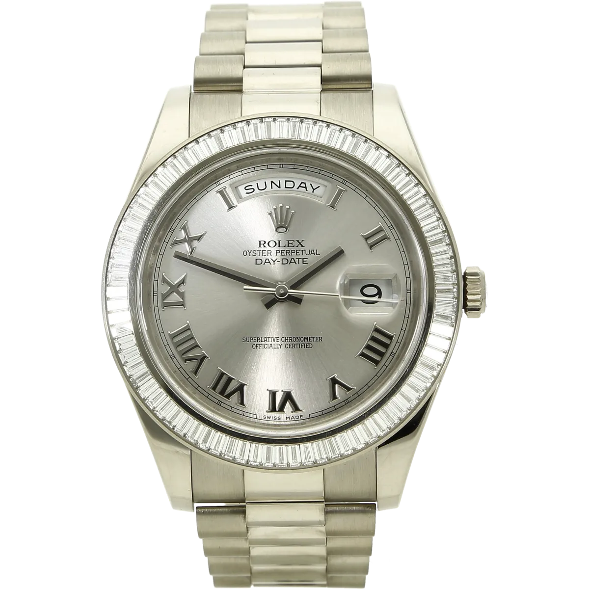 Rolex Day Date 2 orig. Baguette Dia stehend