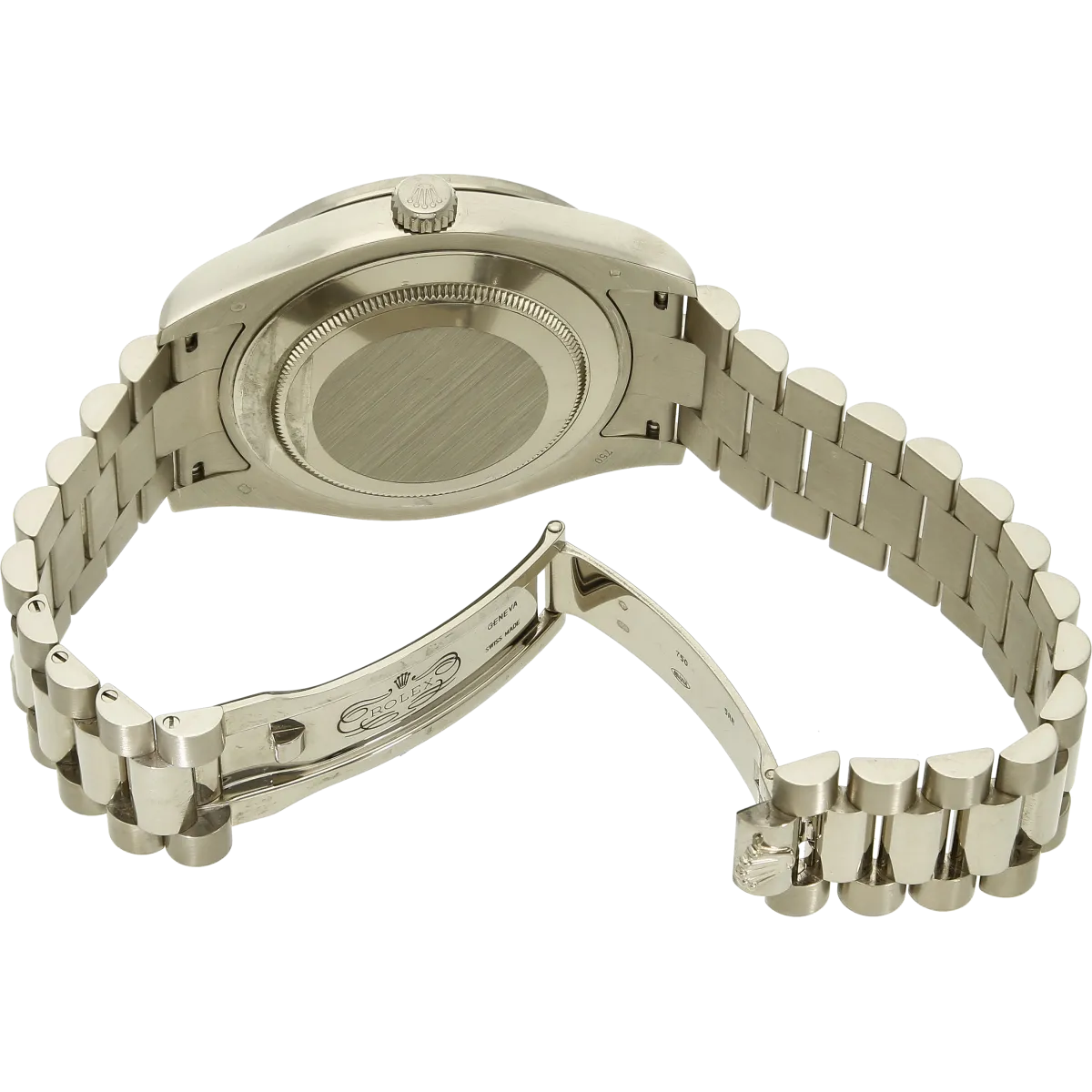 Rolex Day Date 2 orig. Baguette Dia Schliesse offen 