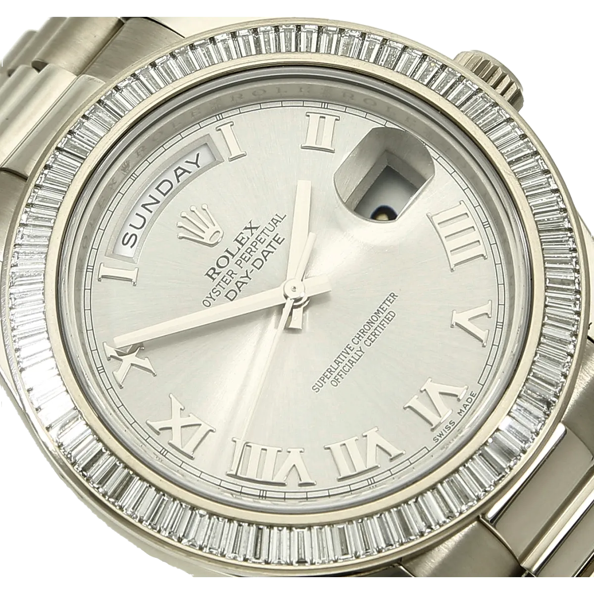 Rolex Day Date 2 orig. Baguette Dia Zifferblatt 