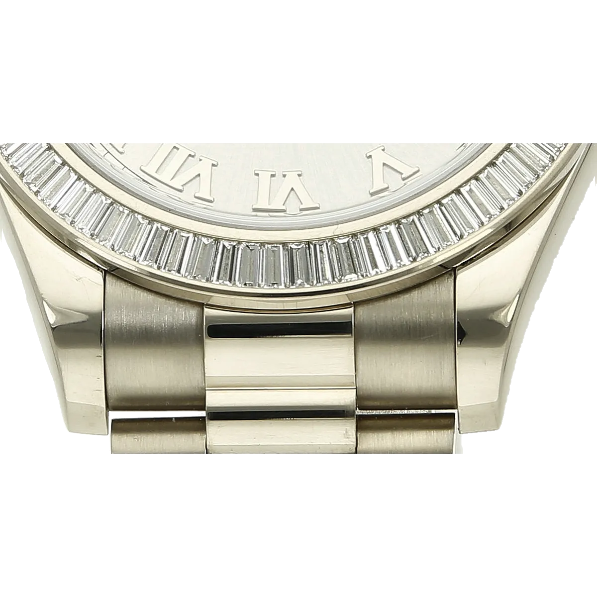 Rolex Day Date 2 orig. Baguette Dia Lünetten Detail 