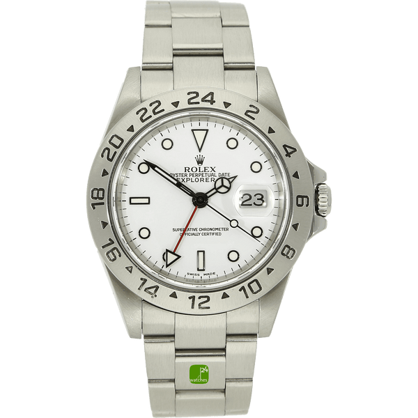 Rolex Explorer II weiss stehend