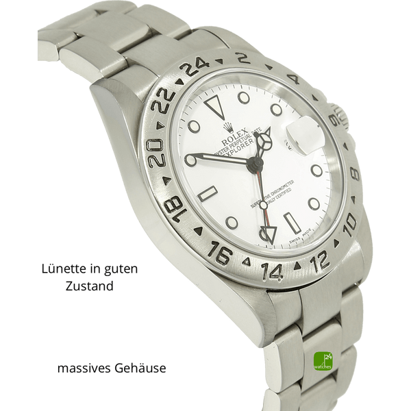 Rolex Explorer II weiss Gehaeuse links