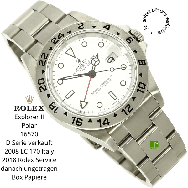 Rolex Explorer 16750 Polar 2008 halb liegend