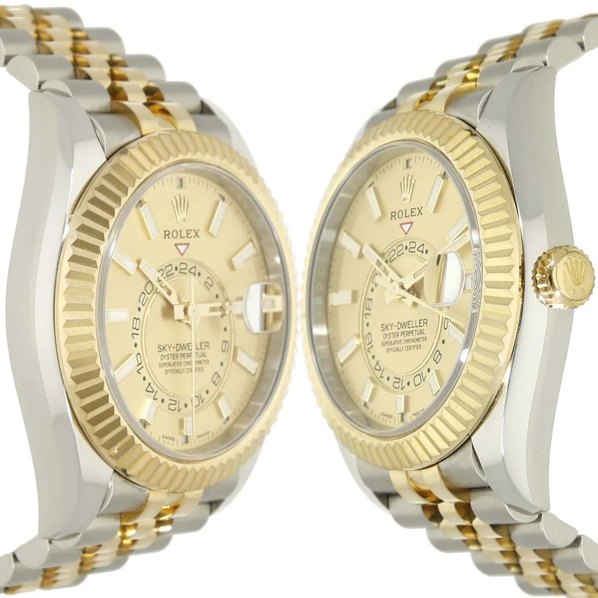 Rolex Sky Dweller St Go 326933 Jubilee Gehaeuse links rechts 