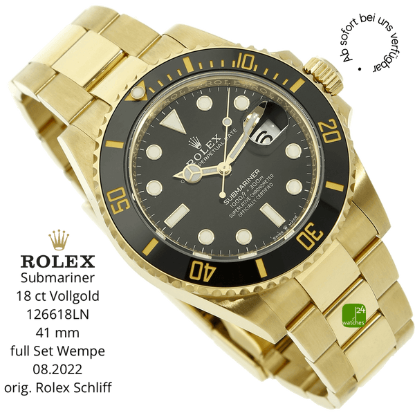 Rolex vollgold Submariner halb liegend