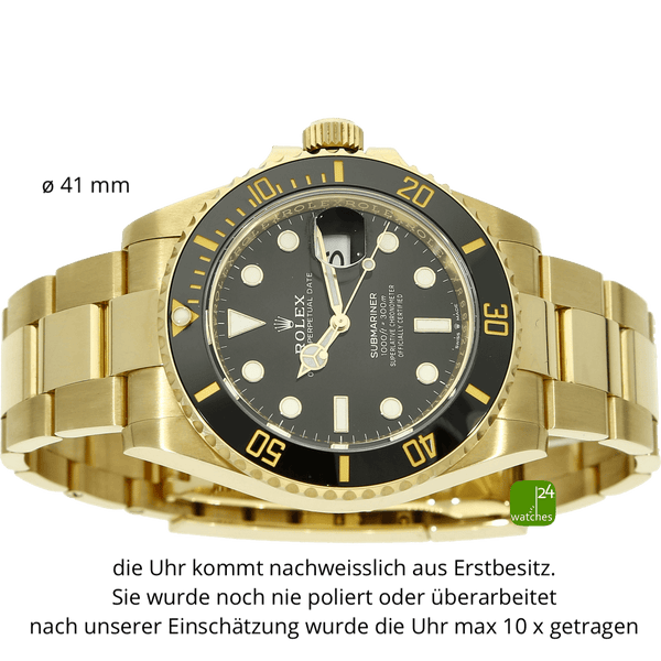 Rolex vollgold Submariner liegend