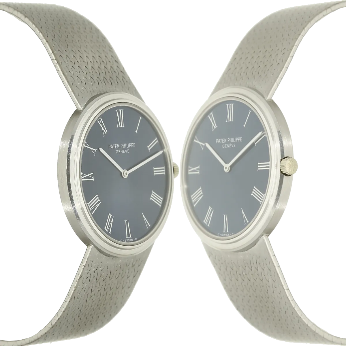 Patek Calatrava 3591 WG blue Gehaeuse links rechts 