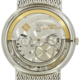 Patek Calatrava 3591 WG blue Uhrwerk innen. 