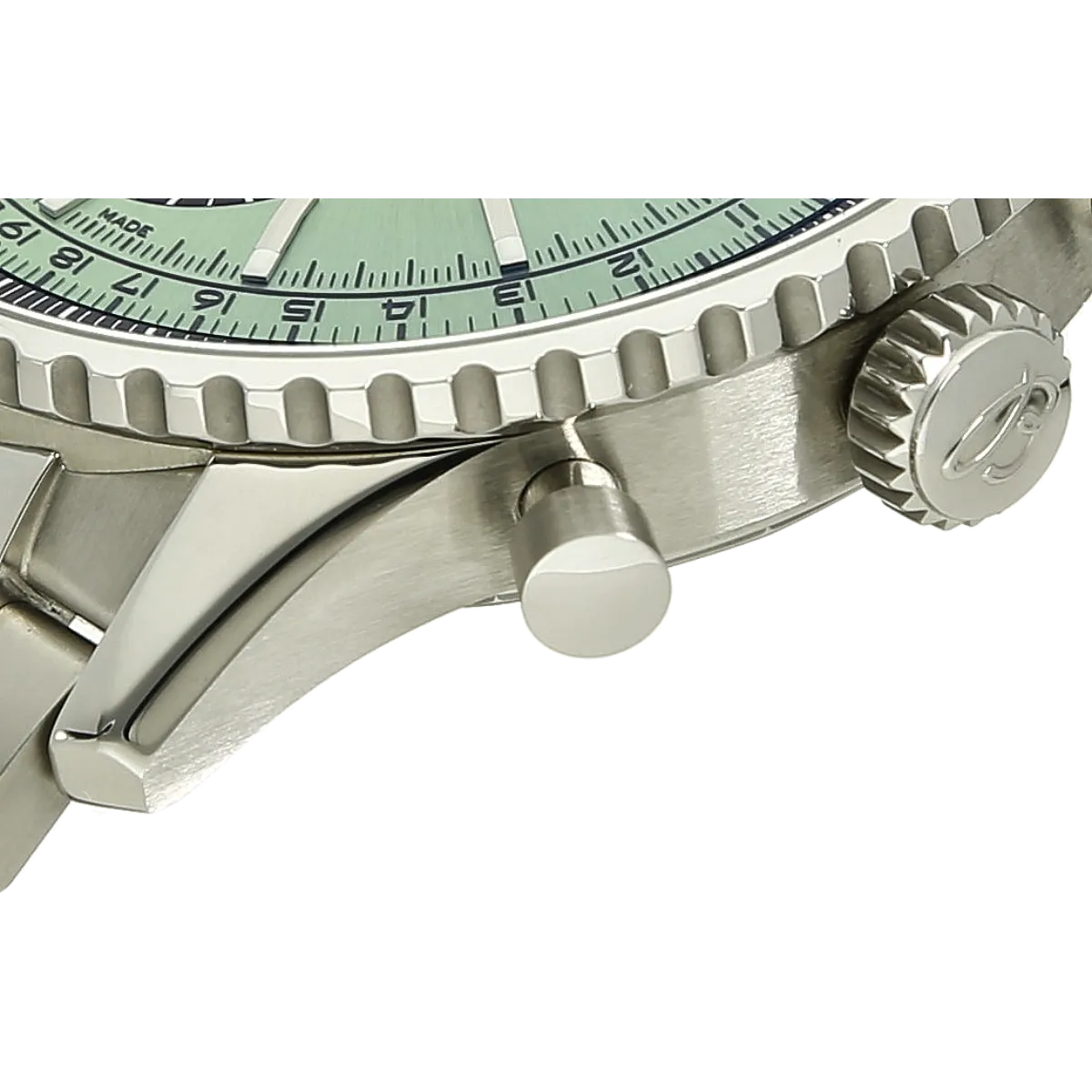 Breitling Navitimer 43 gruen Flanke