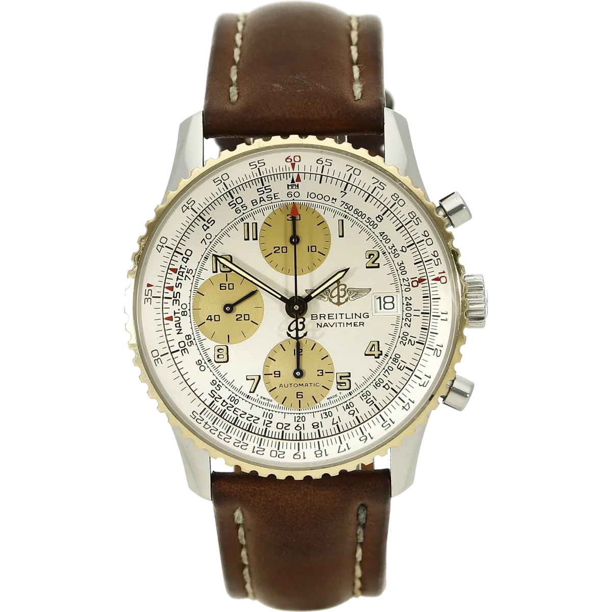 Breitling Old Navitimer Stahl Gold stehend