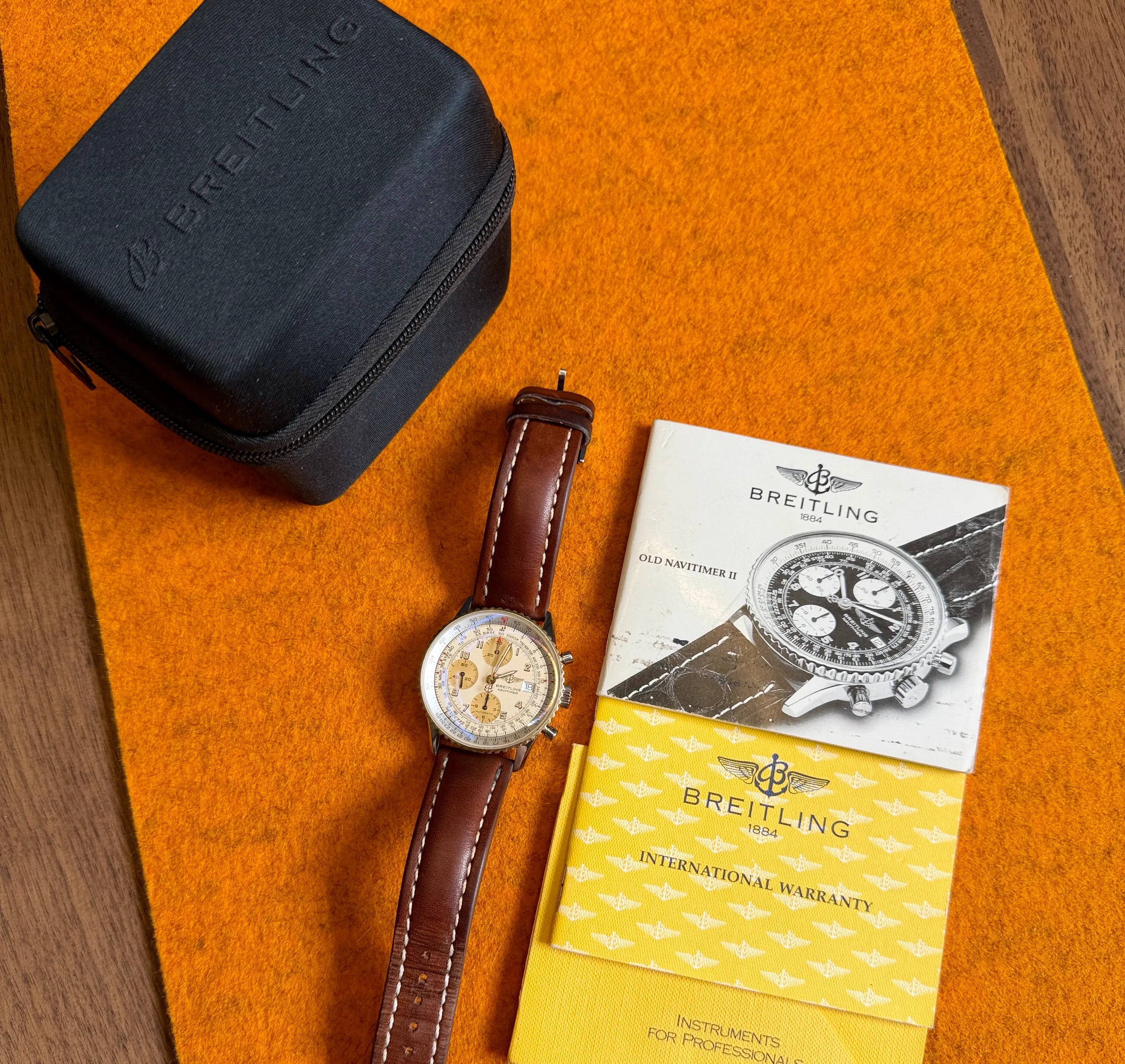 Breitling Old Navitimer Stahl Gold mit Box und Papieren