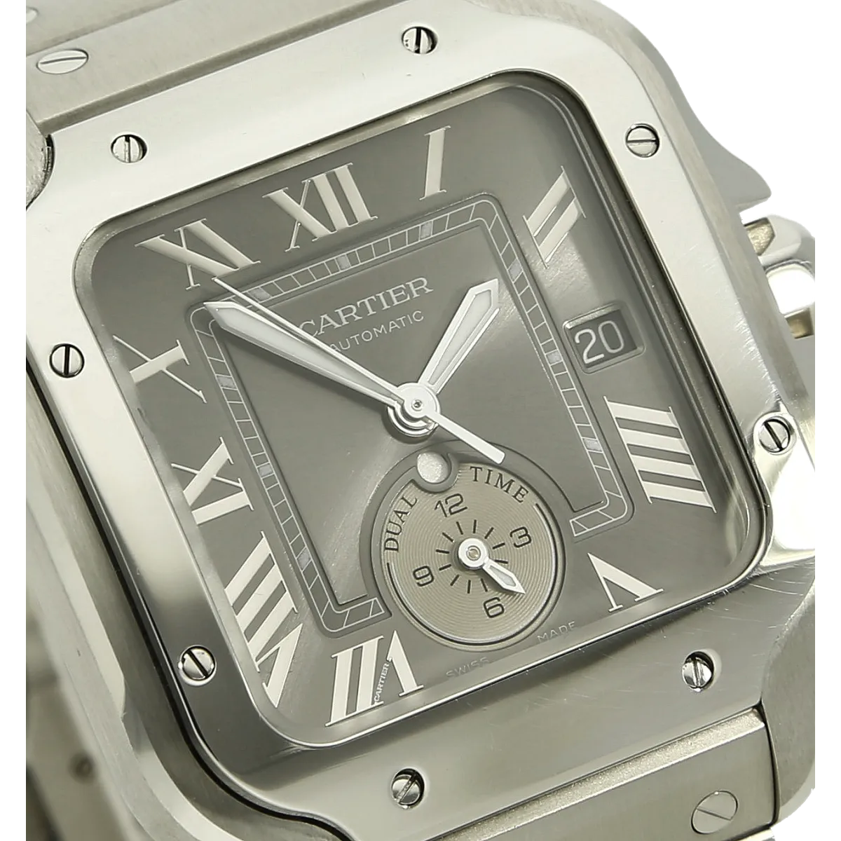 gebr. Cartier Santos Duo Time WSSA0076 Zifferblatt 