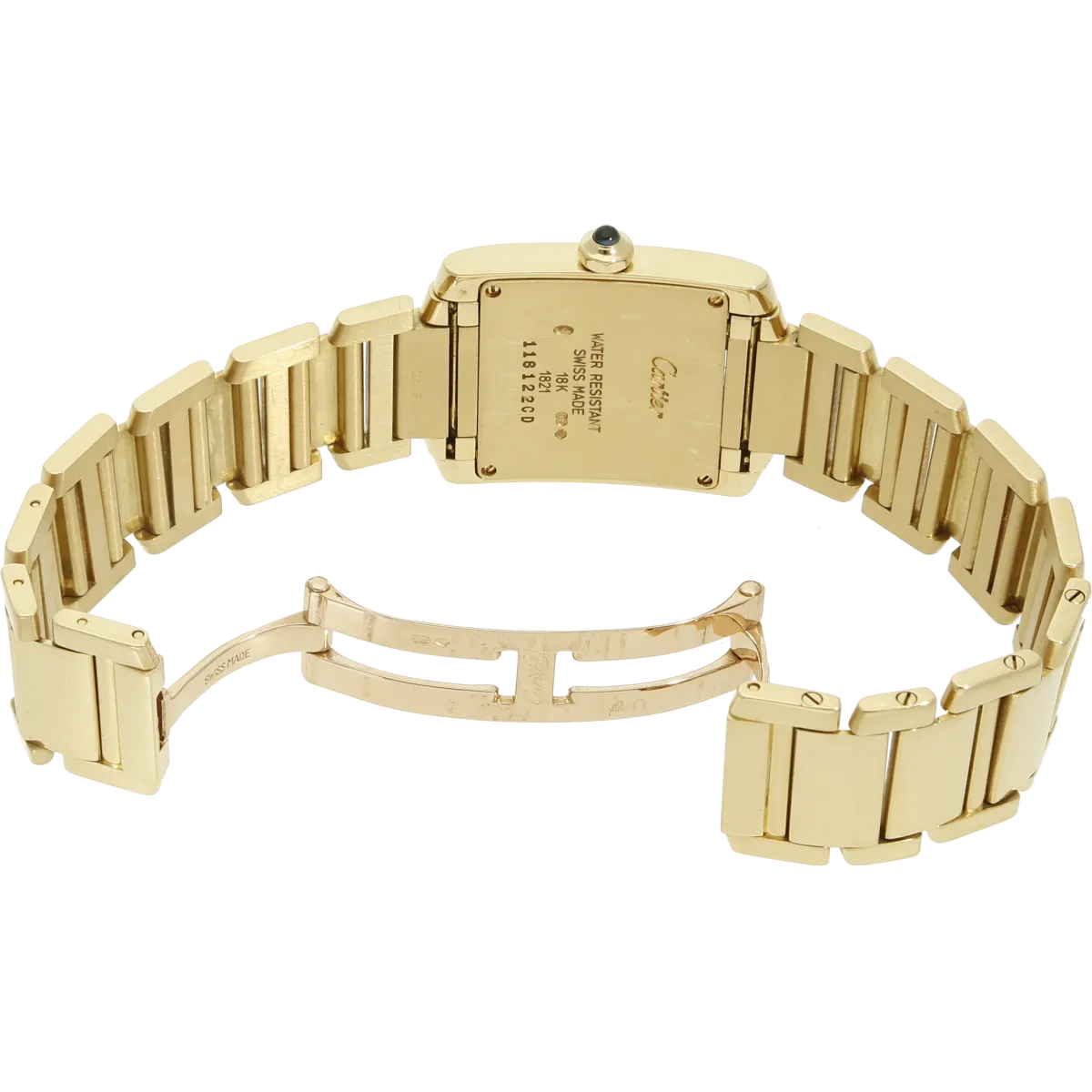 Cartier Tank Francais 1821 Gold Schiesse offen 