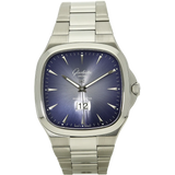 Glashuette Seventies blue big date stehend