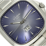 Glashuette Seventies blue big date Zifferblatt