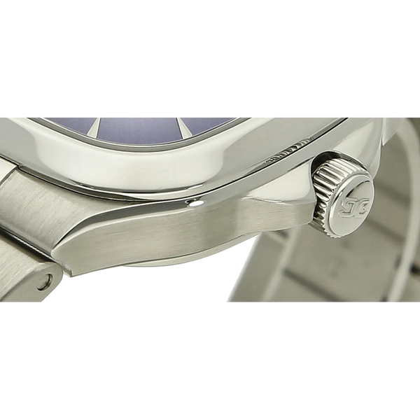 Glashuette Seventies blue big date Gehaeuse Detail
