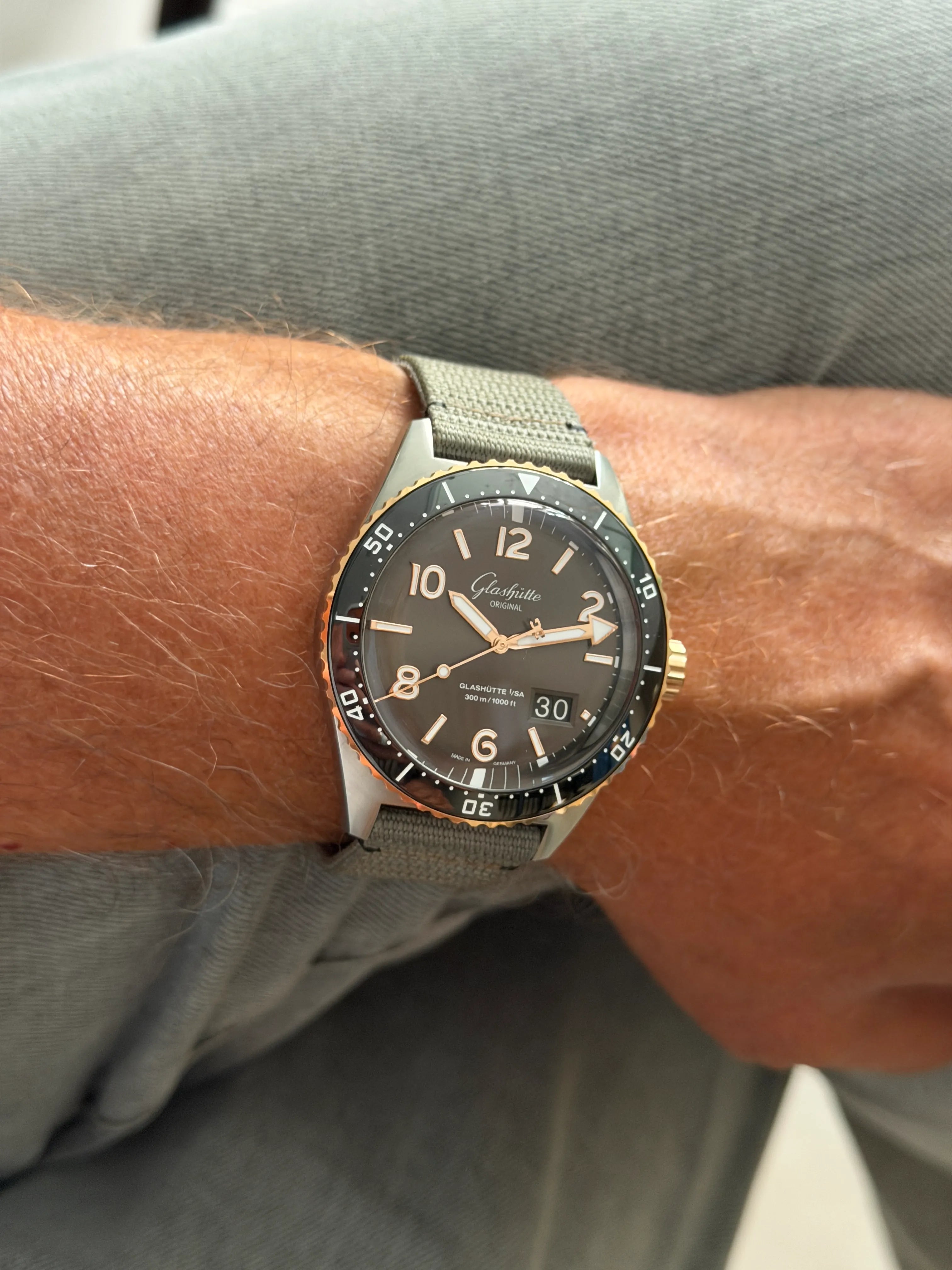 Glashütte Original Sea Q Grossdatum Stahl Rotgold