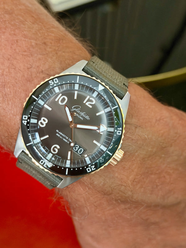 Glashütte Original Sea Q Grande Date Acier Or rouge