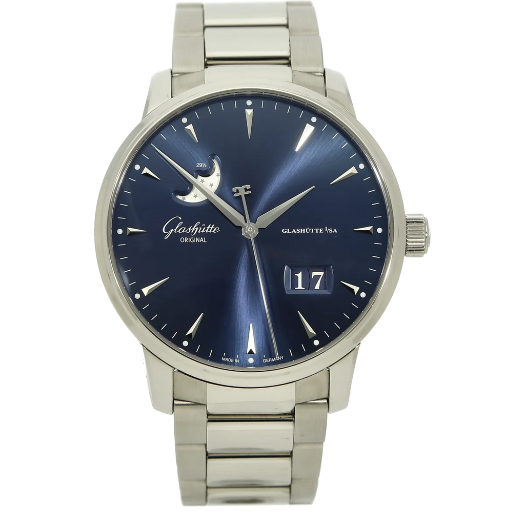 Glashuette Seantor Excellenz 42 blue stehend