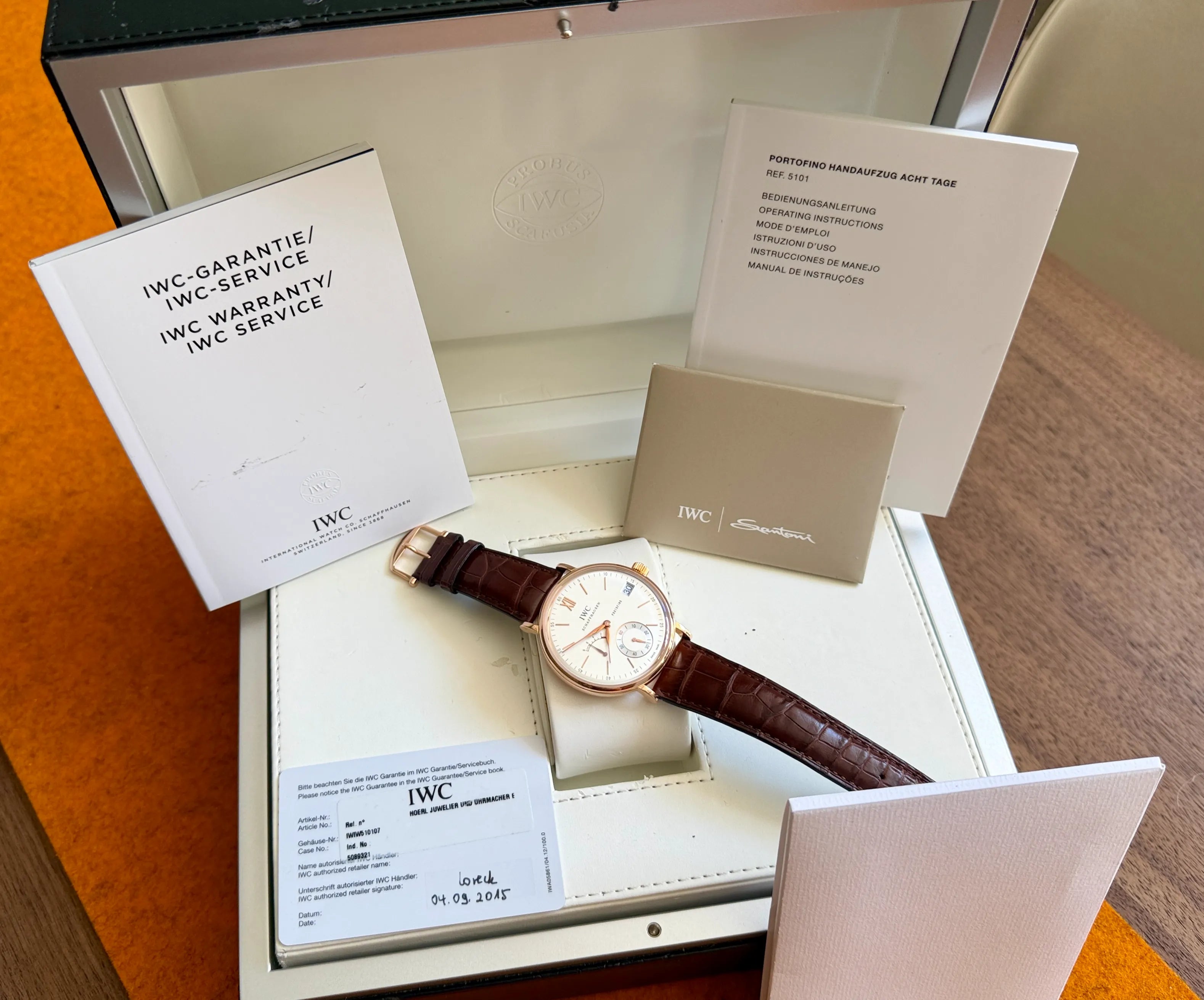 IWC Portofino 510107 Rotgold 8 Days  mit Papieren