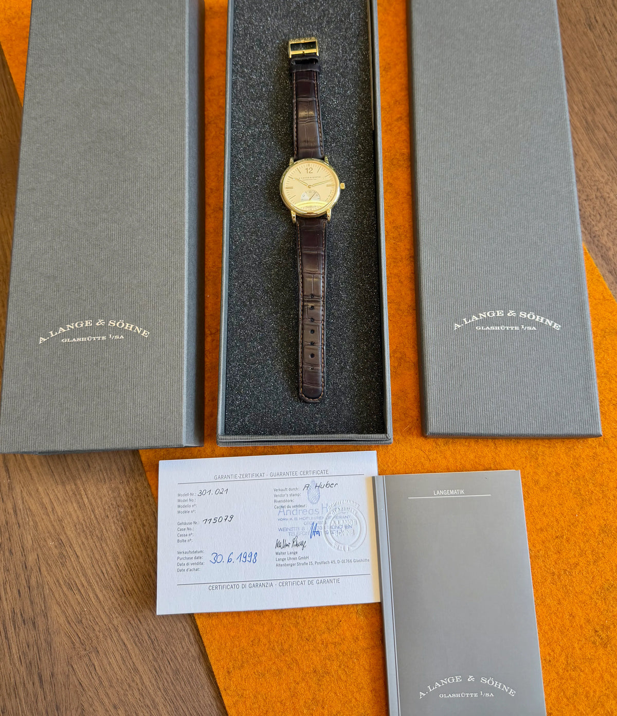 Lange Soehne Langematic 301.021 Papiere