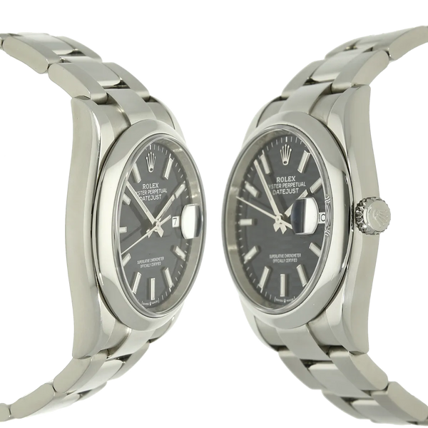 Rolex Datejust Stahl 36 Motif blau Box Papiere deutsch