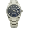 Rolex Datejust Stahl 36 Motif blau Box Papiere deutsch