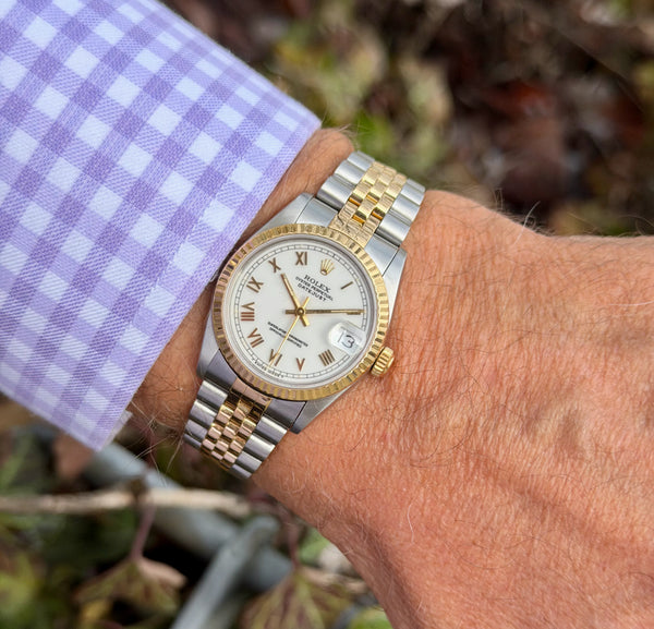 Rolex Datejust 31 mm weiss 68273 am Arm 