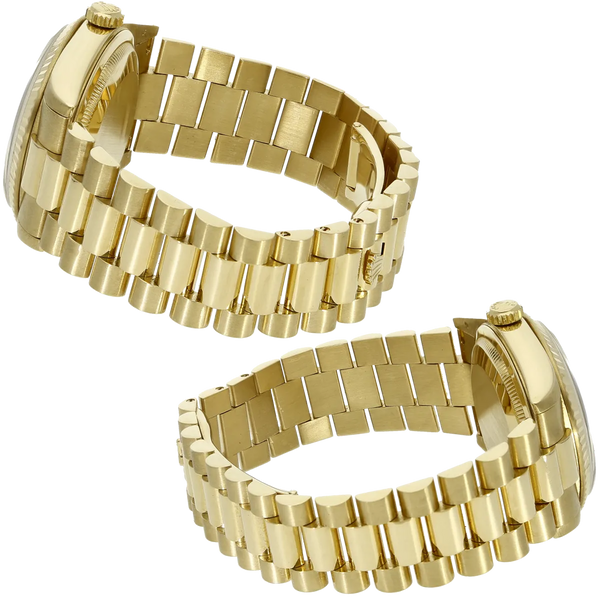 Rolex Day Date MOP Dia Armband links rechs 