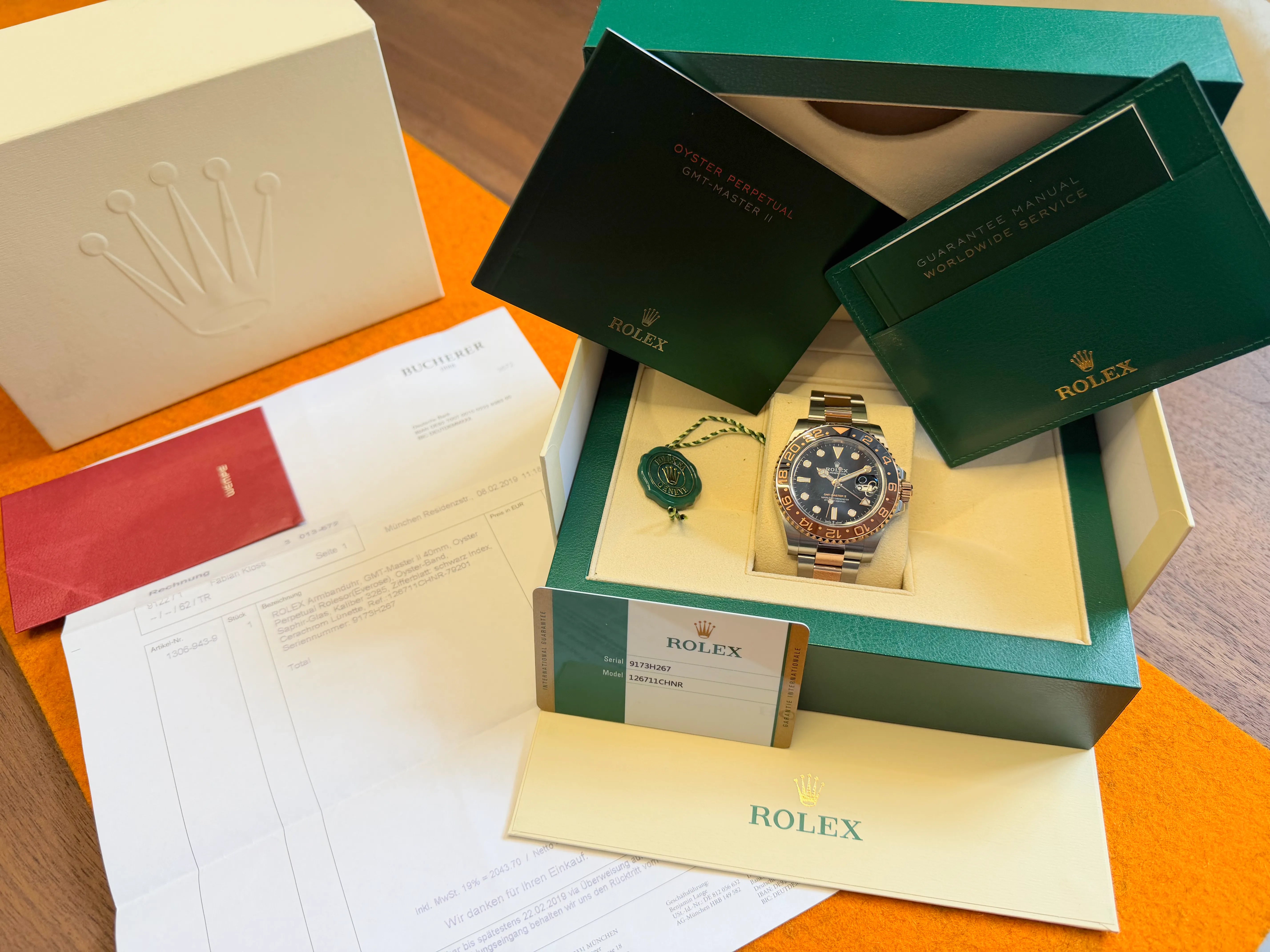 Rolex GMT Stahl Rotgold mit Papieren 