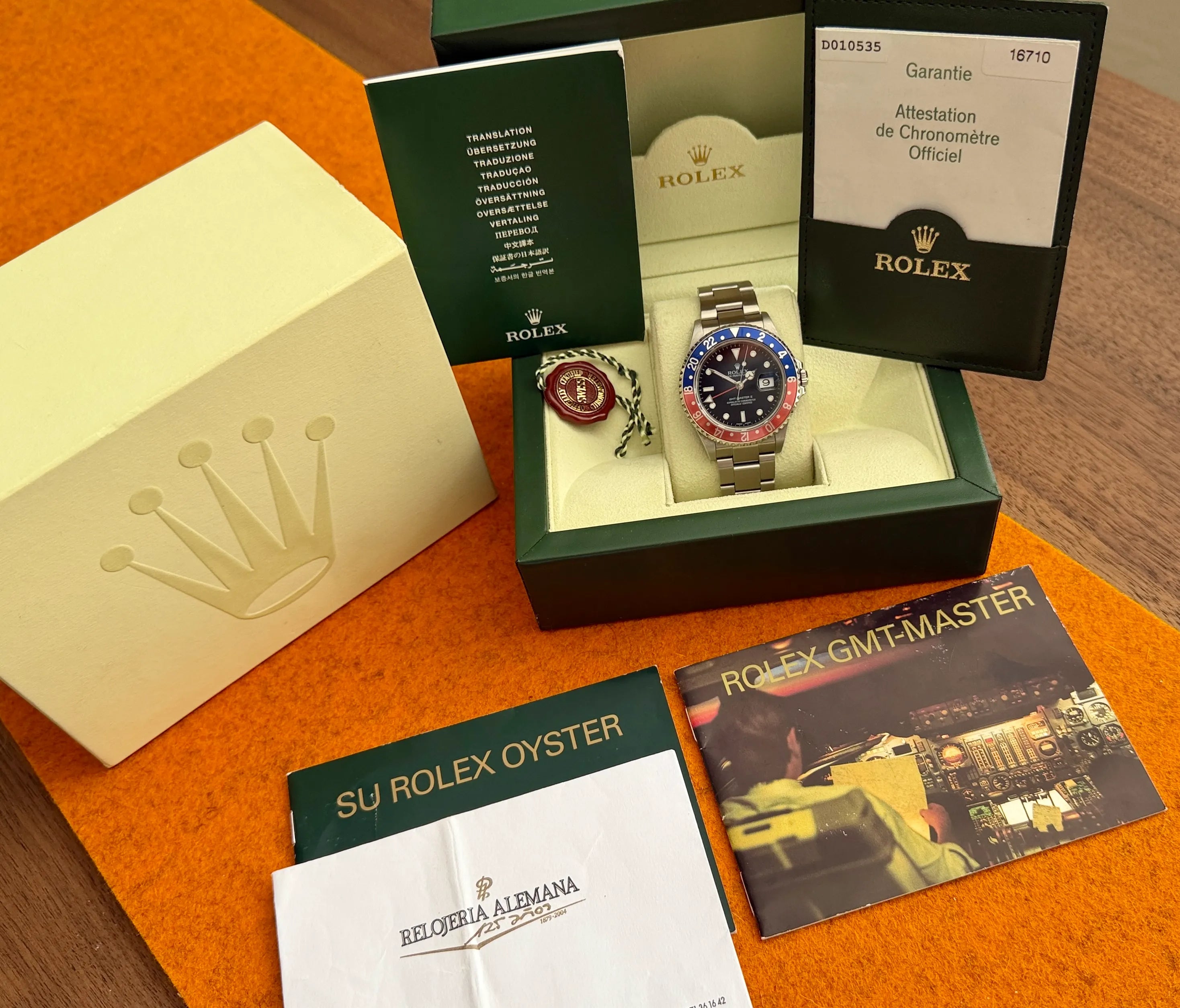Relex GMT Pepsi Rectangular mit Papieren 