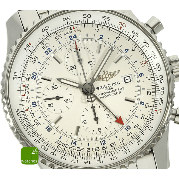 gebrauchte Breitling Uhr Navitimer World Zifferblatt