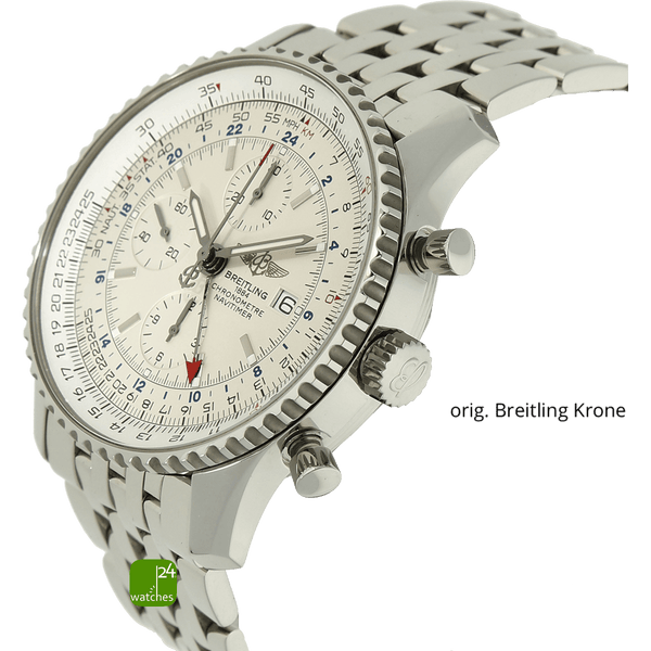 gebrauchte Breitling Uhr Navitimer World Gehaeuse rechts