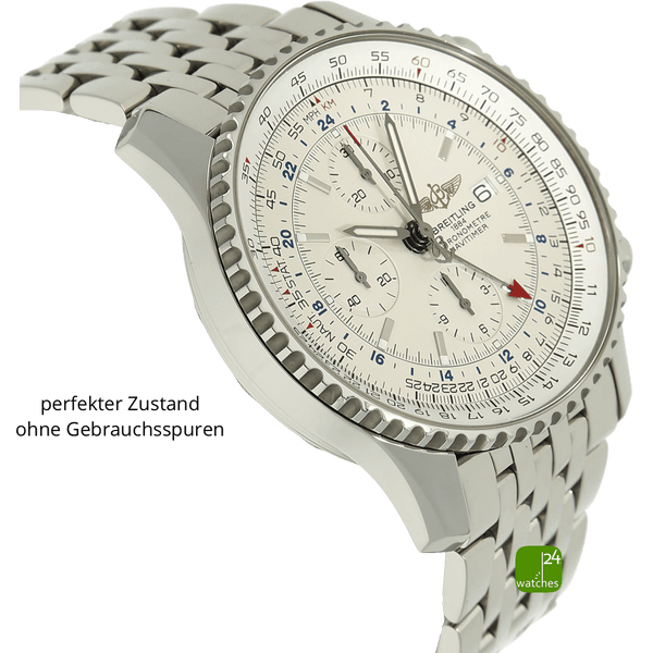 gebrauchte Breitling Uhr Navitimer World Gehaeuse links