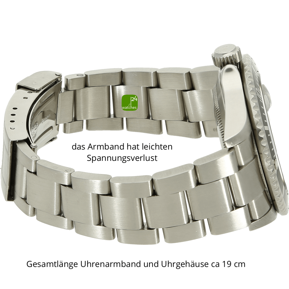 Rolex Submariner Datum Stahl Armband rechts