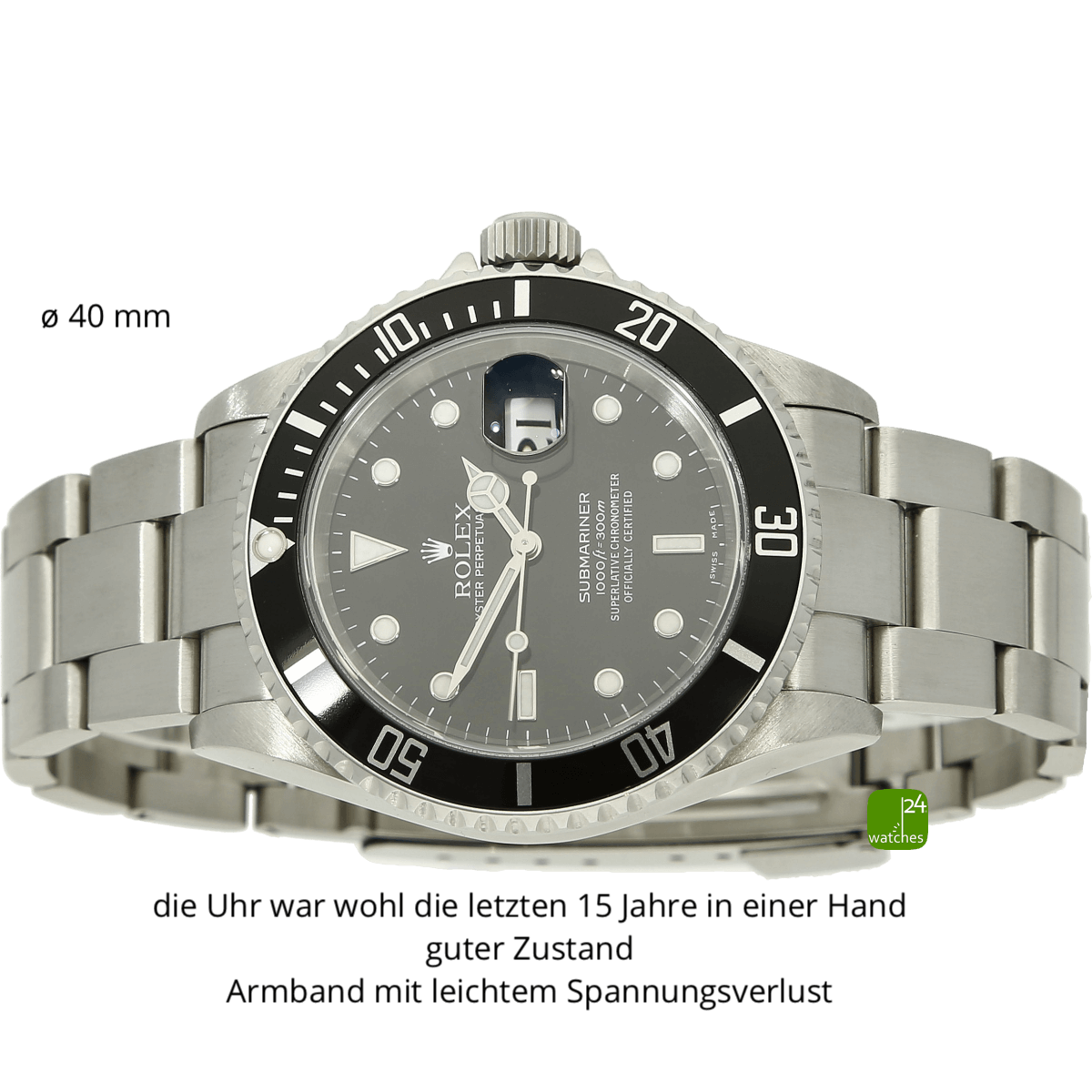 Rolex Submariner Datum Stahl liegend