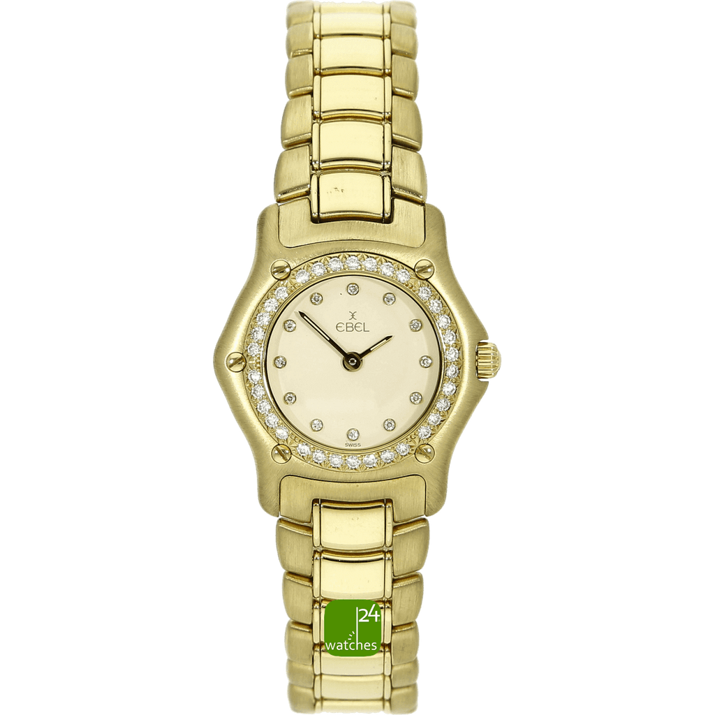 ebel damen uhr 1911 in vollgold mit brillanten stehend