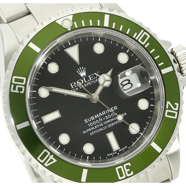 Rolex Submariner 16610 LV Kermit Zifferblatt 
