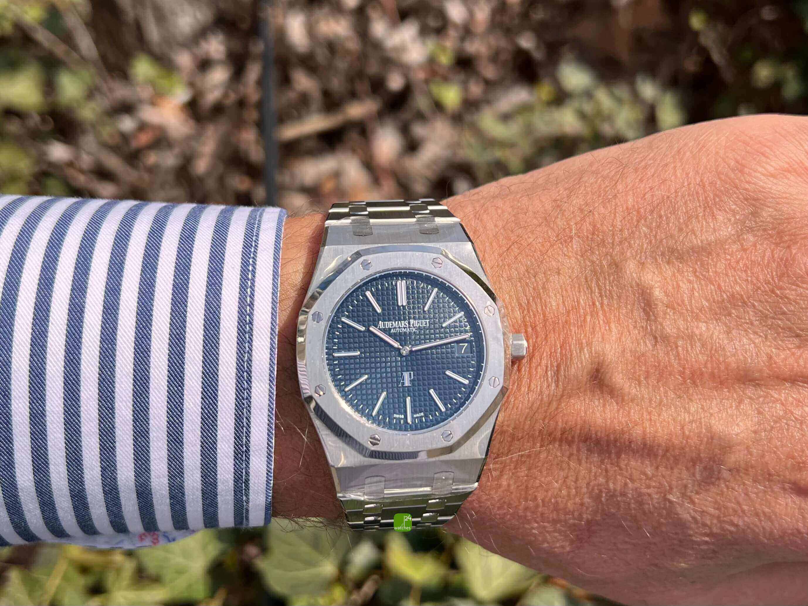 Audemars Piguet Royal Oak 15202 NEU blue full Set Sticker on