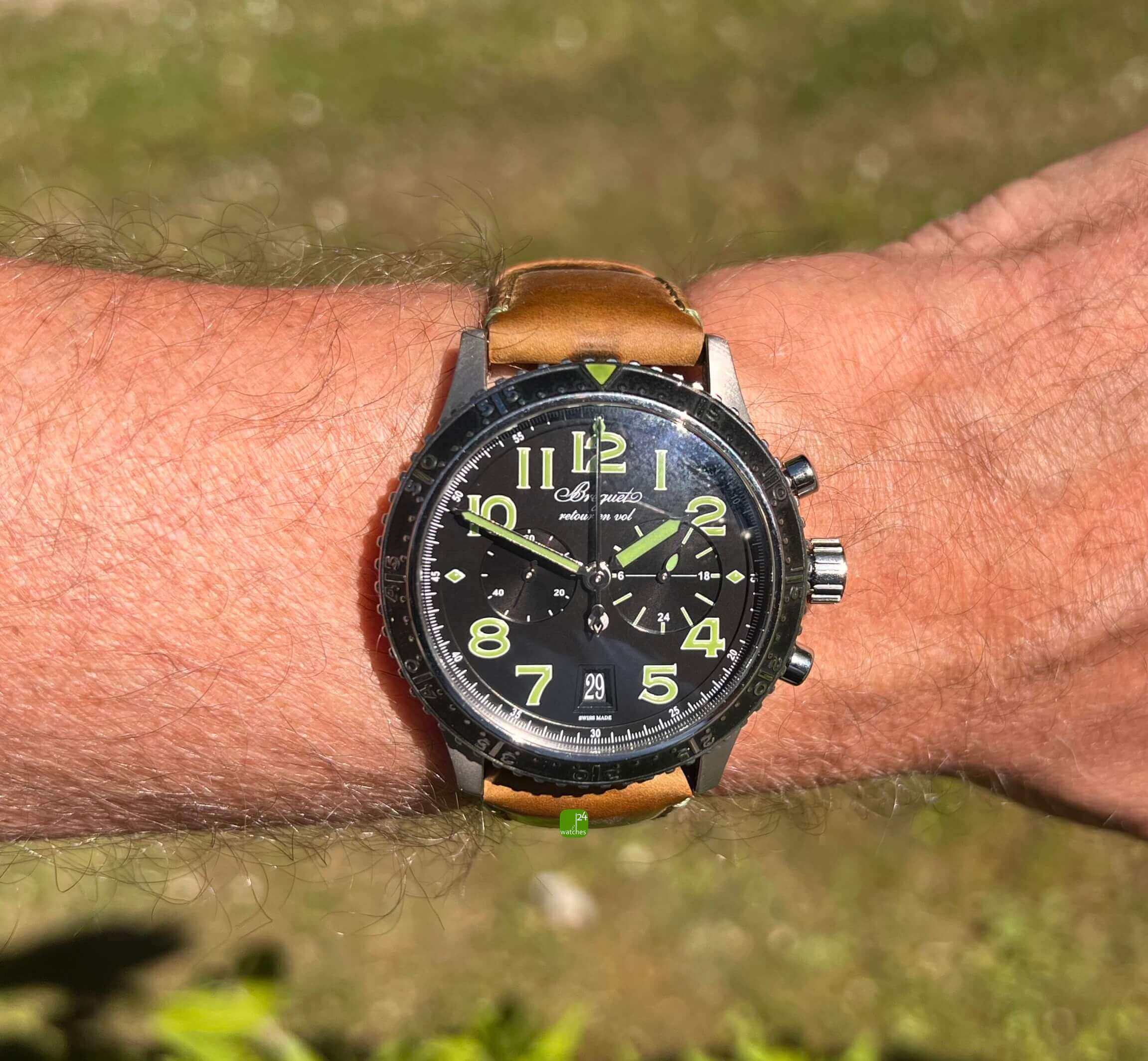 Breguet Typ XXI lim gruen 3815TI am Arm 