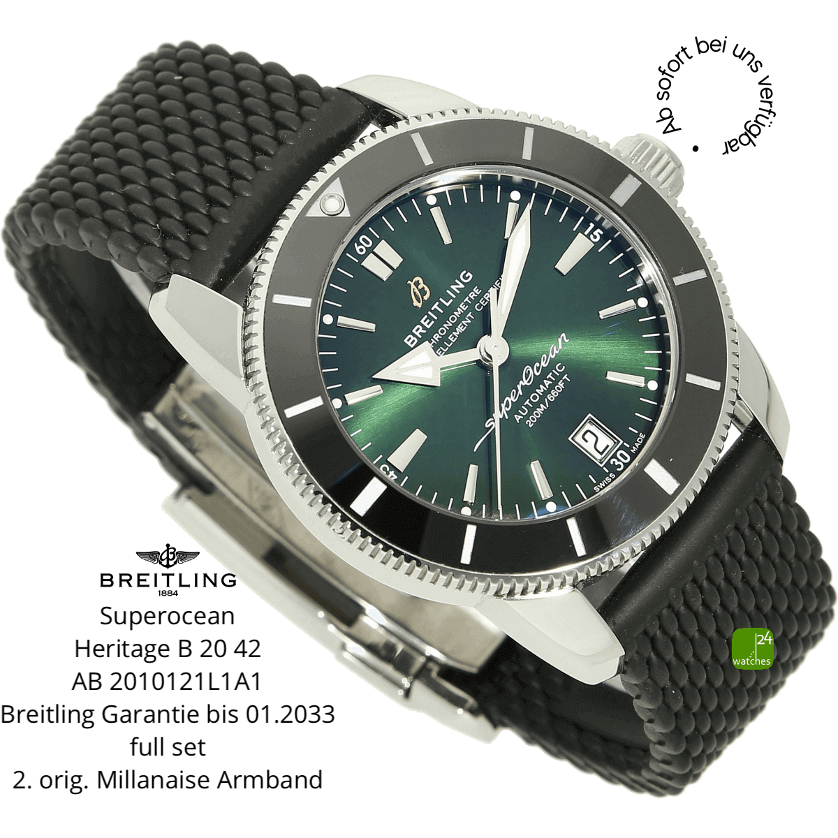 Breitling Superocean Heritage grün 42halb liegend